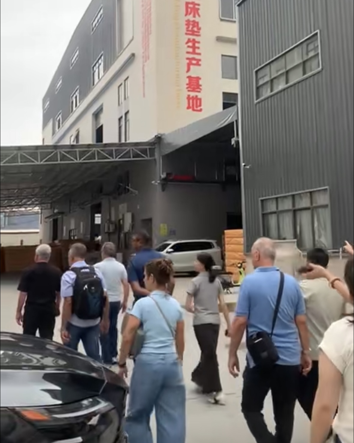 Kenya client group arriving at a furniture factory in Foshan