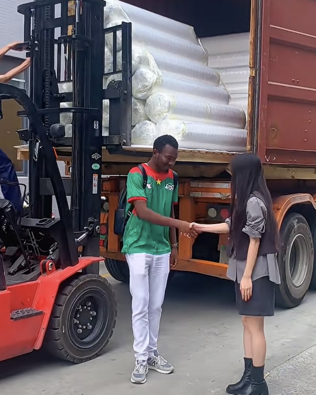 Furniture factory logistics area visited by a Kenya buyer